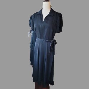 DKNY Black Midi Dress with Belt